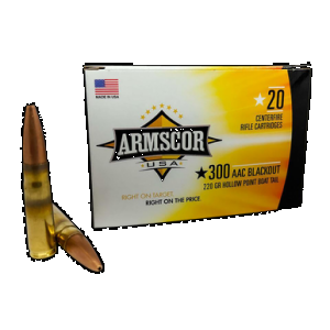 ARMSCOR Fac300aac3n Usa 300blackout 220gr Hollow Point Boat Tail 20 Per Box/10 Case