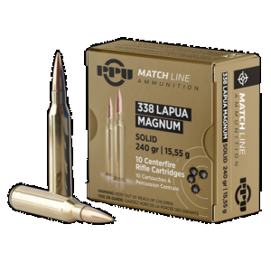 PRVI Partizan Ppm338 Match 338 Lapua Magnum Copper Solid 240 Grain 10 Rounds