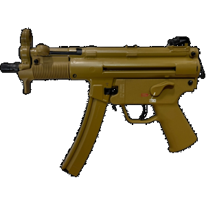 HK 81001077 SP5K RAL8000 9mmx19 10+1 5.83" Black Navy-Style Threaded Barrel, Flat Dark Earth Steel Slide & Frame, FDE Polymer Grip