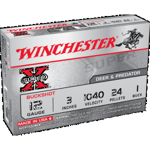 WINCHESTER Ammo Xb1231 Super X 12gauge 3" 1buck Shot 5 Rounds