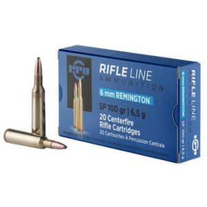 Prvi Partisan PPU 6mm Remington Soft Point Boat Tail 100 Grain 20 Rounds