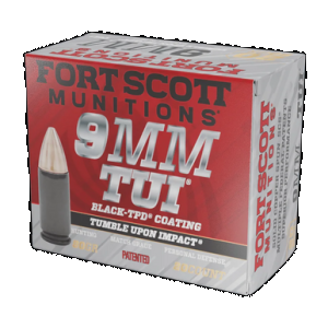 Fort Scott Munitions 9MM080SCVTPD Tumble Upon Impact (TUI) 9mmLuger 80gr Solid Copper Spun 20 Rounds *TPD-9 Coated