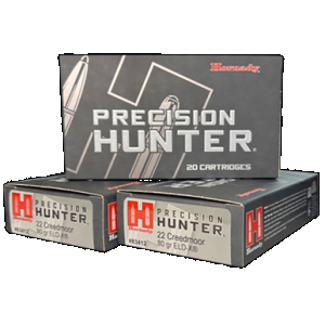 Hornady 83412 Precision Hunter 22Creedmoor 80gr Extremely Low Drag-eXpanding 20 Per Box/10 Case