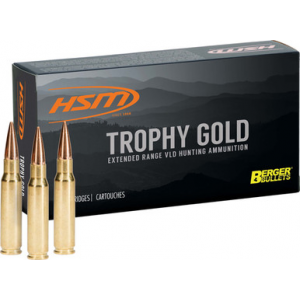 HSM Trophy Gold Rifle Ammunition 338 Lapua Mag. Berger 250 gr. 20 rd.