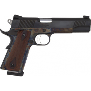 Tyler Gun Works TGWGVCC45 Custom 1911 Government Full Size Frame 45 ACP 7+1 5" Stainless Match Grade Barrel, Blued Serrated Steel Slide, Color Case Steel Frame w/Beavertail, Walnut Grip