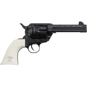Traditions SAT73122LIB 1873 Liberty 45 Colt (LC) 6rd 4.75" Blued Engraved Steel White PVC Grip