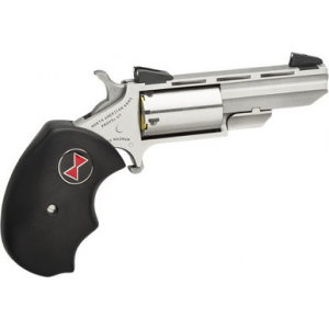 North American Arms BWM Black Widow 22 WMR 5 Shot 2" Barrel, Overall Stainless Steel Finish, Finger Grooved Black Rubber Grip, Fixed Sights