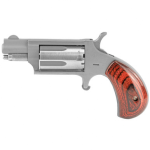 NORTH American Arms 22ms Mini-revolver *ca Compliant 22 Wmr 5 Shot 1.13" Barrel, Overall Stainless Steel Finish, Rosewood Birdshead Grip