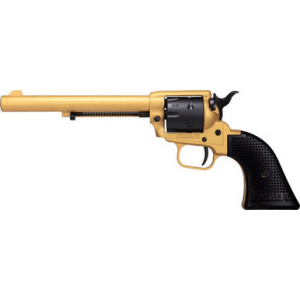 HERITAGE Mfg Rr22s6 Rough Rider 22 Lr 6 6.50", Gold Cerakote Barrel, Black Satin Cylinder, Gold Cerakote Steel Frame, Black Polymer Grips Features Black Accents