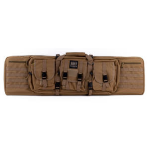 Bulldog BDT6043T BDT Tactical Double 43" Tan Nylon, 3 Accessory Pockets, Deluxe Padded Backstraps Lockable Zippers, Padded Internal Divider