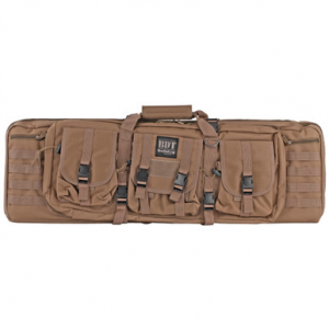 Bulldog BDT6037T BDT Tactical Double 37" Tan Nylon, 3 Accessory Pockets, Deluxe Padded Backstraps Lockable Zippers, Padded Internal Divider