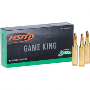 HSM Game King Rifle Ammunition 338 Lapua Mag. Sierra Spitzer BT 215 gr. 20 rd.