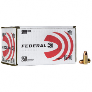 Federal Champion 9mm Luger Full Metal Jacket 115 Grain 250 Rounds