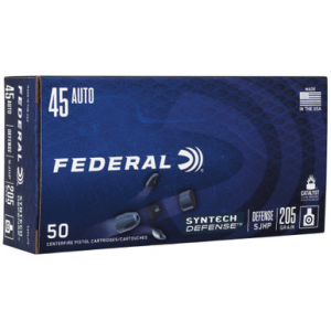 Federal Syntech Defense 45 ACP Hollow Point 205 Grain 50 Rounds