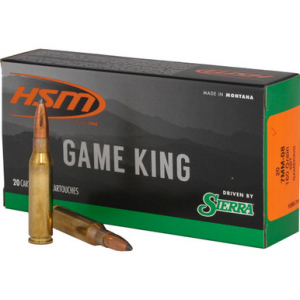 HSM Game King Rifle Ammunition 7mm-08 Rem. Sierra Spitzer BT 160 gr. 20 rd.