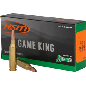 HSM Game King Rifle Ammunition 7mm-08 Rem. Sierra Spitzer BT 140 gr. 20 rd.