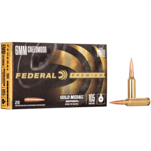Federal Gold Medal 6mm Creedmoor Berger Hybrid BTHP 105 Grain 20 Rounds