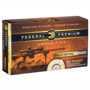 Federal Gold Medal Berger 308 Win Juggernaut Open Tip Match 185 Grain 20 Rounds