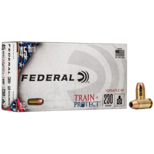 Federal Train + Protect 45 ACP Versatile Hollow Point 230 Grain 50 Rounds