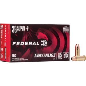 FEDERAL American Eagle 38 Super Plus P Jacketed Hollow Point 115 Grain 50 Rounds