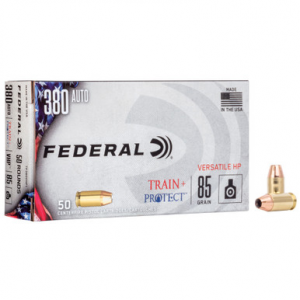Federal Train + Protect 380 ACP Jacketed Hollow Point 85 Grain 50 Rounds