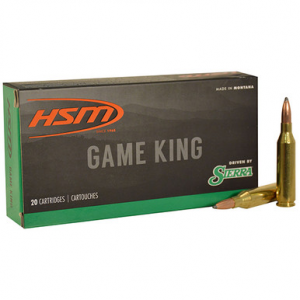 HSM Game King Rifle Ammunition 30-06 SPGF Sierra Spitzer BT 165 gr. 20 rd.