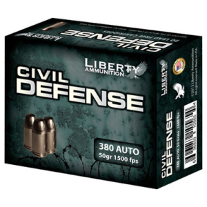 LIBERTY Ammunition Lacd380023 Civil Defense 380acp 50gr Lead Free Fragmenting Hollow Point 20 Rounds