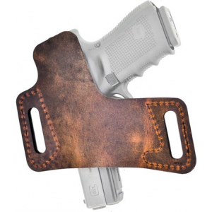 Versacarry WBOWB23 Protector S1 OWB Distressed Brown Leather Belt Slide Fits Large Semi-Auto Right Hand