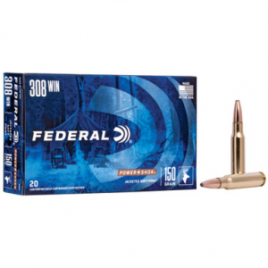Federal Power-Shok 308 Winchester Jacketed Soft Point 150 Grain 20 Rounds