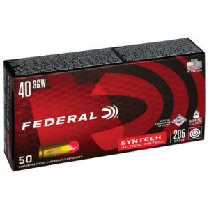Federal Syntech Range 40 S&W Total Syntech Jacket 205 Grain 50 Rounds