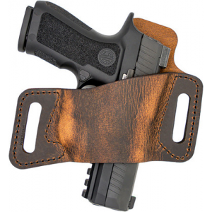 Versacarry WBOWB22 Protector S1 OWB Distressed Brown Leather Belt Slide Fits Browning Hi-Power Right Hand