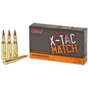 PMC X-tac Match .308 Winchester Otm 168 Grain 20 Rounds