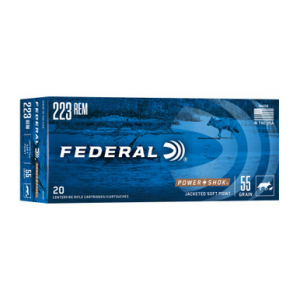 Federal Power-Shok 223 Remington Jacketed Soft Point 55 Grain 20 Rounds