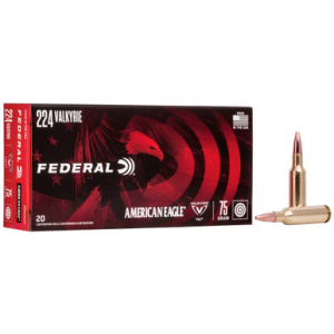 Federal American Eagle 224 Valkyrie 75 Grain TMJ 20 Rounds