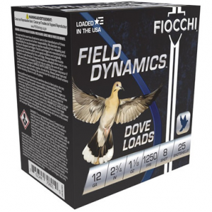 FIOCCHI Dove & Target Loads 12 Ga. 2.75 In. 1 1/8 Oz. 8 Shot 25 Rd.