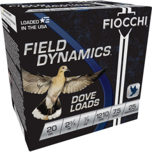 FIOCCHI Dove & Target Loads 20 Ga. 2.75 In. 7/8 Oz. 7.5 Shot 25 Rd.