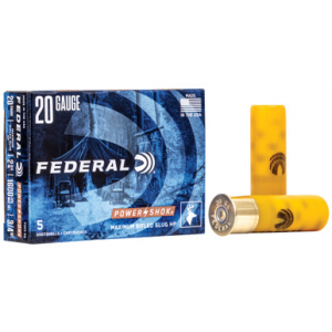 FEDERAL Power-shok 20 Gauge Rifled Slug 3/4 Grain 5 Rounds