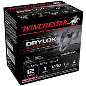 Winchester Drylok High Velocity Plated Load 12 ga. 3 in. 1 1/4 oz. 4 Shot 25 rd.
