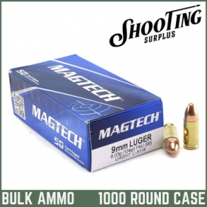 *FREE SHIPPING* MagTech Handgun Ammunition 9mm Luger 124 gr FMJ - CASE 1000 Rounds