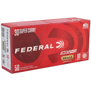 Federal Champion Pistol Ammo 30 Super Carry 90 gr. FMJ 50 rd.