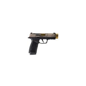 Sig Sauer P365 XMACRO TACOPS "Trump 47th" Slide Handgun 9mm Luger 17rd Magazines(4) 3.7" Gold Barrel/Compensator