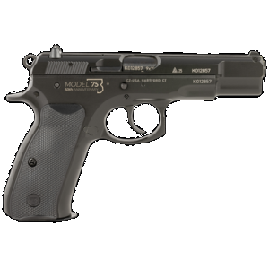 CZ-USA 91106 75 B 50th Anniversary 9mm Luger 16+1 4.60" Steel Barrel, Black Serrated Steel Slide Engraved w/50th Anniversary, Black Polycoat Steel Frame w/Beavertail, Black Plastic Grip