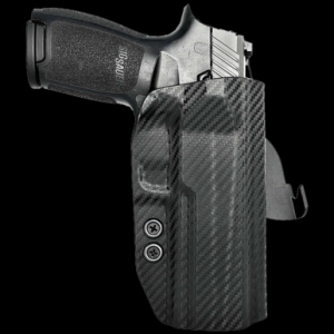 Rounded Gear SSRP320FSCFRHOWBPDL Paddle Holster OWB Black Carbon Fiber Kydex Fits Sig Sauer P320 Right Hand