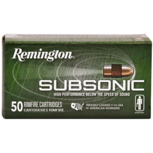 Remington Subsonic 22 Long Rifle Copper Plated Hollow Point 40 Grain 50 Rounds