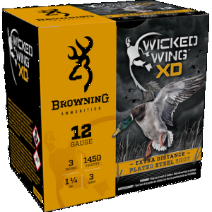 Browning Ammo B193411233 Wicked Wing XD 12Gauge 3" 1 1/4oz 3Shot 25 Rounds