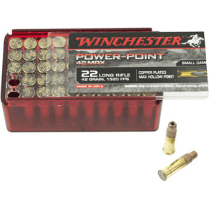 Winchester Power Point Max 22 Long Rifle Lead Hollow Point 42 Grain 50 Rounds