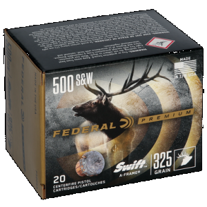 Federal Premium Pistol Ammo 500 S&W Magnum Swift A-Frame 325 Grain 20 Rounds