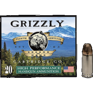 Grizzly Ammo GC9+P+CM10 9mm+P 124gr Jacketed Hollow Point 20 Per Box/10 Case