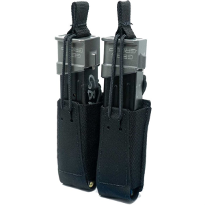 Gbrs Group DOUBLE PISTOL MAGAZINE POUCH W/BUNGEE RETENTION BLACK - $40.23 at Shooting Surplus