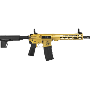 Hi-Point Hi-Point HP15P-556GOLD HP 15P 5.56 NATO 30+1 10.50" Black Threaded Barrel, Gold Aluminum Receiver w/Picatinny Rail, M-LOK Handguard, Blade Black Polymer Brace, Black B5 P Type 23 Grip - $755.88 at Shooting Surplus